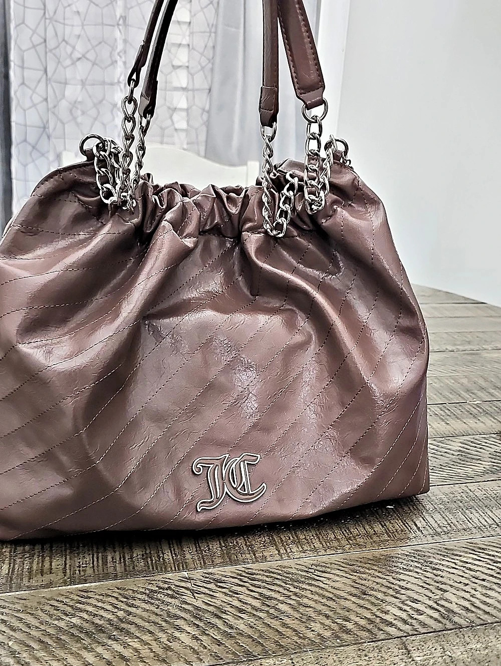 Juicy Couture Quilted Shoulder Bag in Iced Coffee